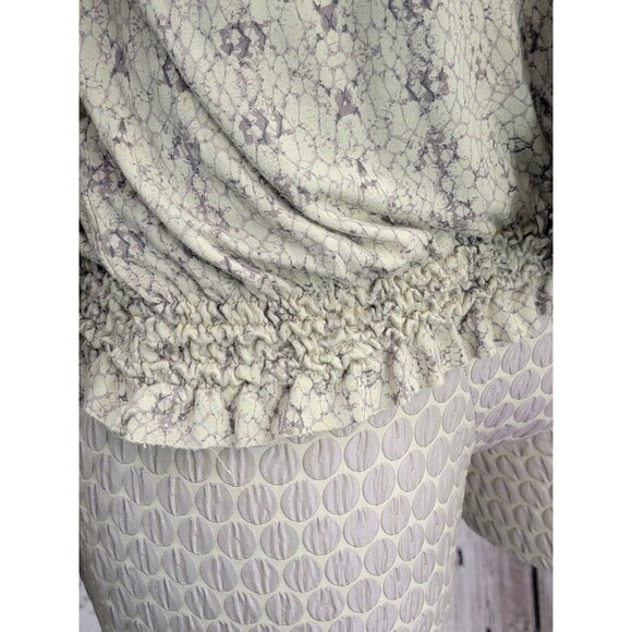 ALK Women's Medium Anama Ruffle V Neck Peasant Button Down Blouse Shirt Top EUC - Picture 6 of 14